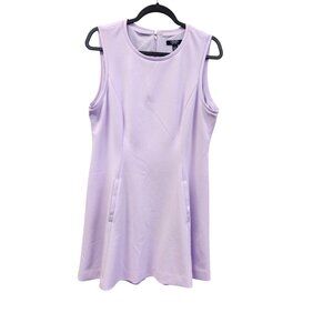 Chaps Womens 12Sleeveless Lavender A-Line Dress With Pockets  2552